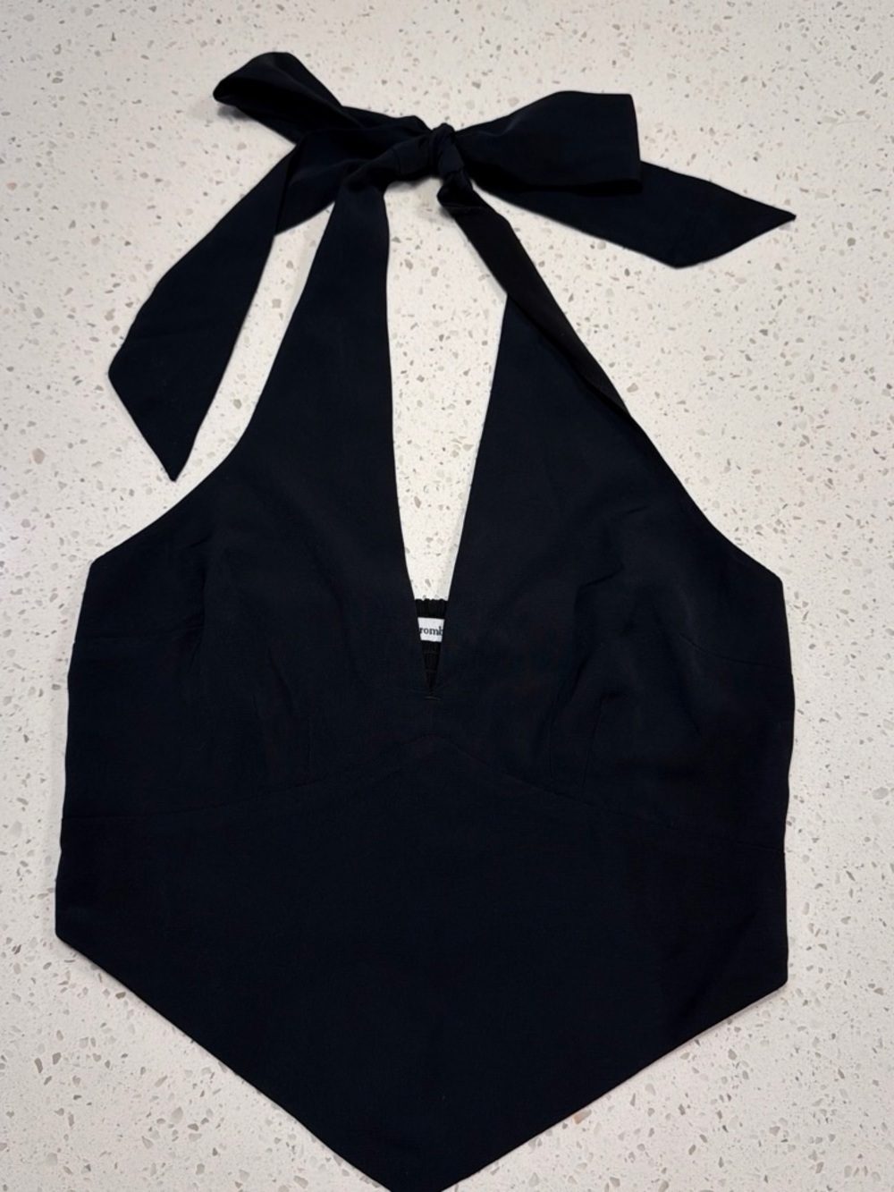 Abercrombie Black Halter Tie-Back Women's Top
